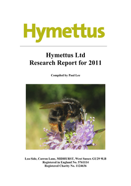 Hymettus Ltd Research Report for 2011