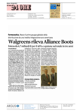 Walgreens Rileva Alliance Boots