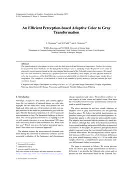An Efficient Perception-Based Adaptive Color to Gray