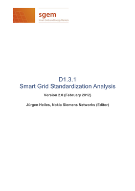 Smart Grid Standardization Analysis, Version 2