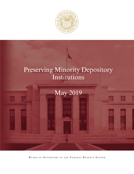 Preserving Minority Depository Institutions, May 2019