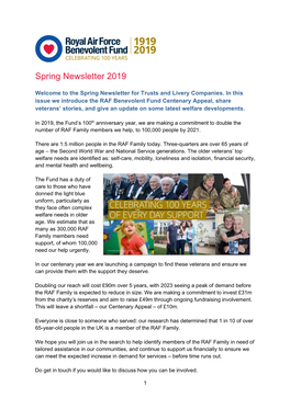 Spring Newsletter 2019