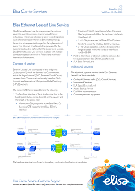 Elisa Carrier Services Elisa Ethernet Leased Line Service