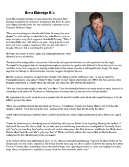 Brett Eldredge Bio