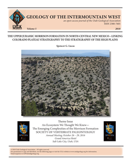 The Upper Jurassic Morrison Formation in North-Central New Mexico–Linking Colorado Plateau Stratigraphy to the Stratigraphy of the High Plains Spencer G