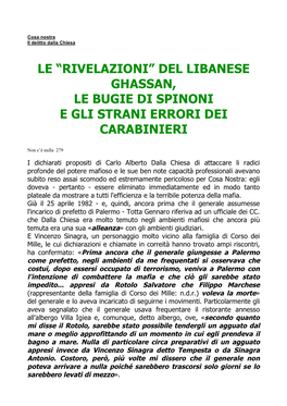 Le “Rivelazioni” Del Libanese Ghassan, Le Bugie Di Spinoni E Gli Strani Errori Dei Carabinieri