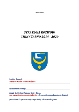 Strategia Rozwoju Gminy Żabno 2014 - 2020