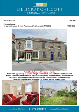 LCAA8199 £499950 Penwith House, 12 Market Square, St Just