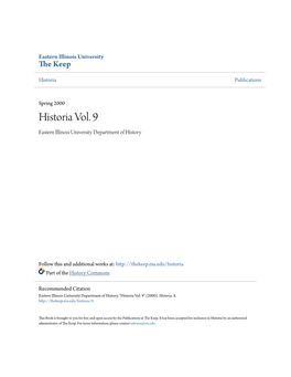 Historia Vol. 9 Eastern Illinois University Department of History