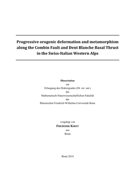 Progressive Orogenic Deformation and Metamorphism Along the Combin Fault and Dent Blanche Basal Thrust in the Swiss-Italian Western Alps