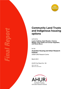 Community Land Trusts and Indigenous Housing Options