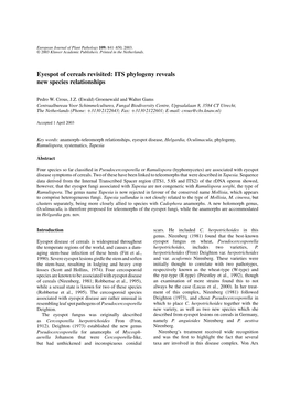 Eyespot of Cereals Revisited: ITS Phylogeny Reveals New Species Relationships