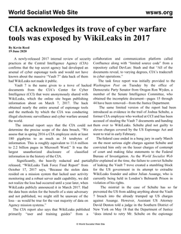 CIA Acknowledges Its Trove of Cyber Warfare Tools Was Exposed by Wikileaks in 2017