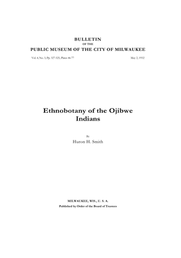 Ethnobotany of the Ojibwe Indians