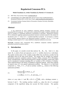 Regularized Consensus PCA ∑