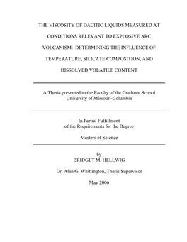 The Viscosity of Dacitic Liquids Measured At