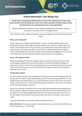 Skin Allergy Test