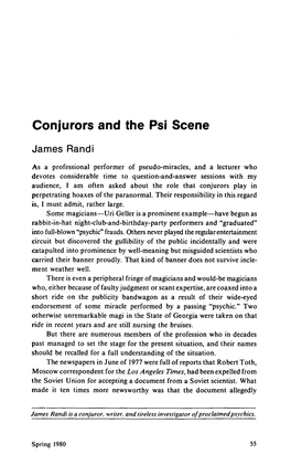 Conjurors and the Psi Scene