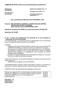 • ADOPTE Le Plan De Financement De L'opération