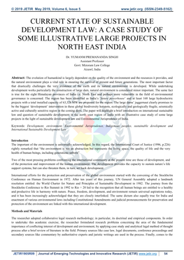 Current State of Sustainable Development Law: a Case Study of Some Illustrative Large Projects in North East India