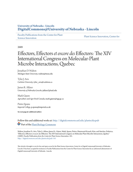 The XIV International Congress on Molecular-Plant Microbe Interactions, Quebec Jonathan D
