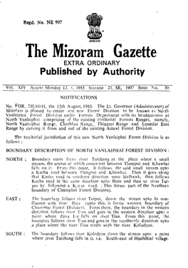 The Mizot-Am Gazette 'EXTRA ORDINARY Published by Authority