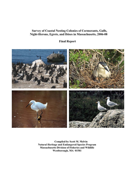 Survey of Coastal Nesting Colonies of Cormorants, Gulls, Night-Herons, Egrets, and Ibises in Massachusetts, 2006-08