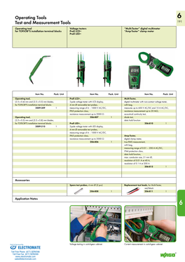 Operating Tools Test and Measurement Tools