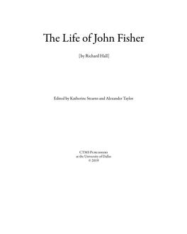 Richard Hall's the Life of John Fisher