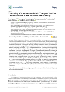 Platooning of Autonomous Public Transport Vehicles: the Inﬂuence of Ride Comfort on Travel Delay