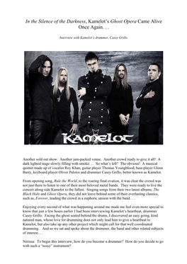 Kamelot Drummer Casey Grillo Interview