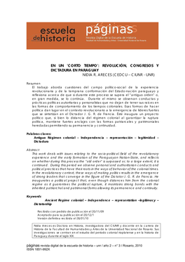 Revolución, Congresos Y Dictadura En Paraguay Nidia R