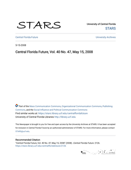 Central Florida Future, Vol. 40 No. 47, May 15, 2008