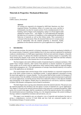 Materials & Properties: Mechanical Behaviour