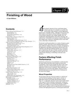 Finishing of Wood R