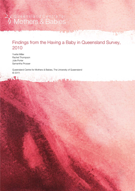 Findings from the Having a Baby in Queensland Survey, 2010