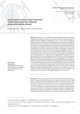 Stratigraphy Revision of Upper Badenian of Rakovica Stream Near Belgrade (Central Paratethys, Serbia)