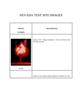 Nevada Test Site Images