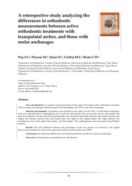 A Retrospective Study Analyzing the Differences in Orthodontic