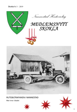 Skokla Nr 3 - 2019 Nannestad Historielag MEDLEMSNYTT SKOKLA