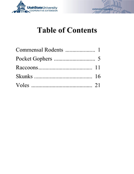 Table of Contents