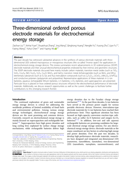 Three-Dimensional Ordered Porous Electrode Materials For