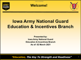 Iowa Army National Guard Education & Incentives Branch