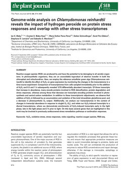 Genome‐Wide Analysis on Chlamydomonas Reinhardtii Reveals the Impact of Hydrogen Peroxide on Protein Stress Responses and Over