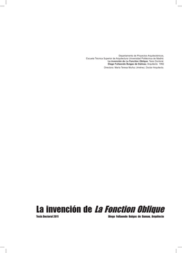 La Invención De La Fonction Oblique, Tesis Doctoral
