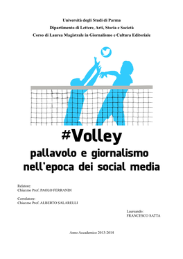 Volley Pallavolo E Giornalismo Nell'epoca Dei Social Media