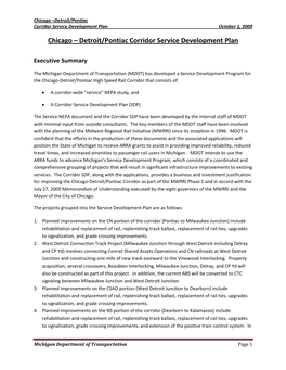 Detroit/Pontiac Corridor Service Development Plan October 1, 2009