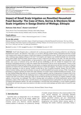 Impact of Small Scale Irrigation On