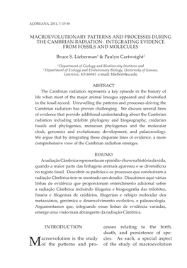 Macroevolutionary Patterns and Processes During the Cambrian Radiation: Integrating Evidence from Fossils and Molecules