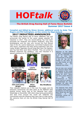 The British Drag Racing Hall of Fame News Bulletin Summer 2017 Issue 4